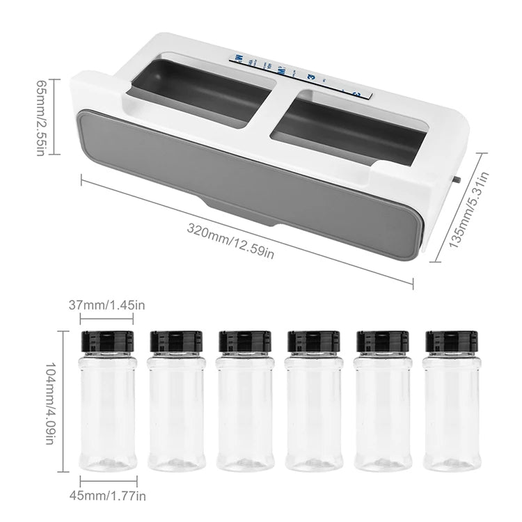 Under-Shelf Spice Organizer – Kitchen Seasoning Bottle Drawer Rack