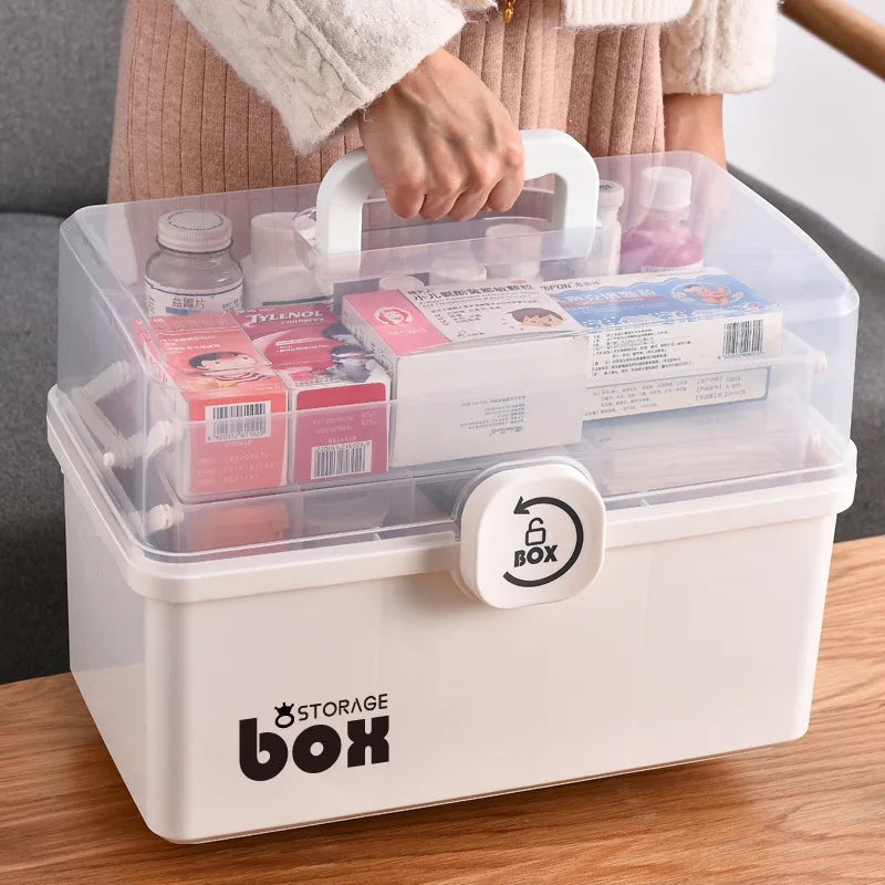 Portable Multi-Layer Medicine Storage Box First Aid Kit