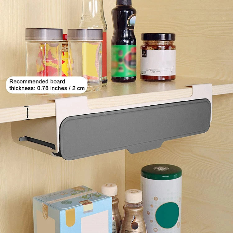 Under-Shelf Spice Organizer – Kitchen Seasoning Bottle Drawer Rack