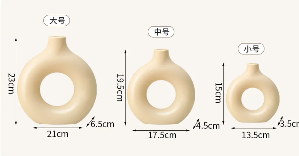 Modern Art Deco Donut Vase for Home Decoration