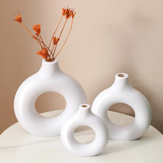 Modern Art Deco Donut Vase for Home Decoration