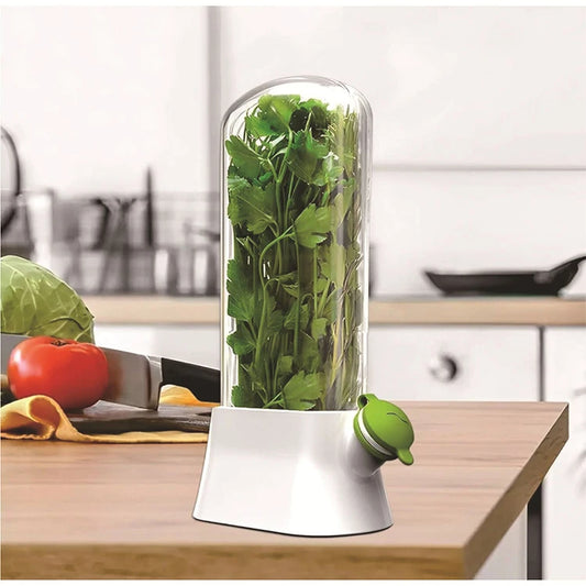 Herb Saver Container – Fridge Storage for Cilantro, Mint, Asparagus
