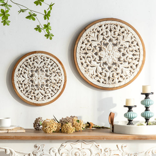 Elegant Wooden Carved Wall Art for Home
