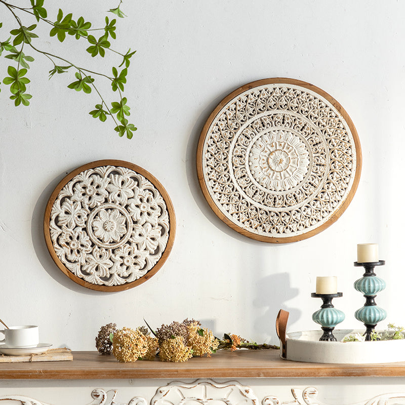 Elegant Wooden Carved Wall Art for Home