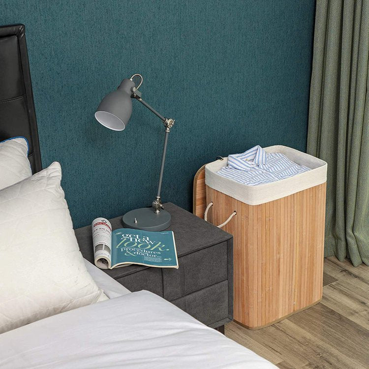 Stylish Bamboo Laundry Bin with Durable Rope Handles