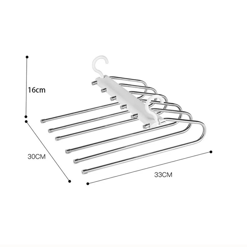 Space-Saving Pants Hanger – Multifunctional Stainless Steel Wardrobe Rack