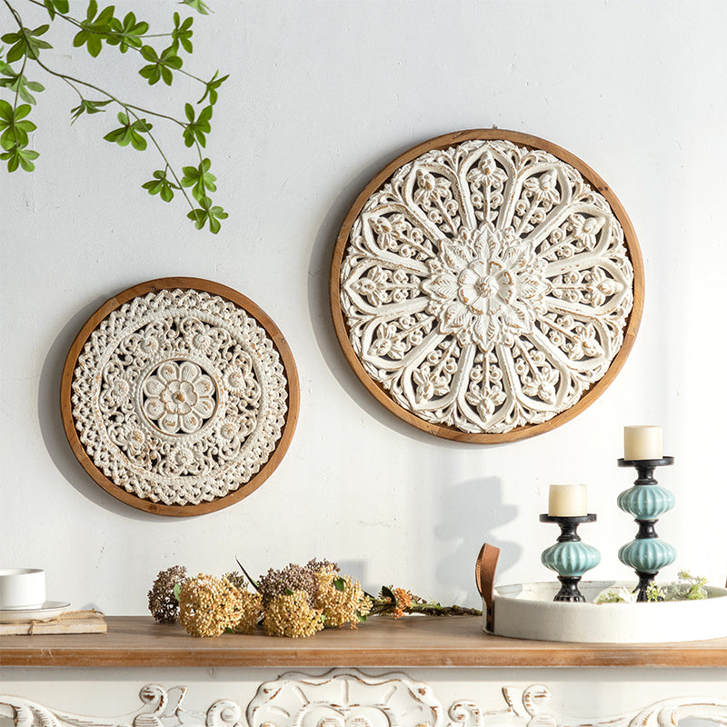 Elegant Wooden Carved Wall Art for Home