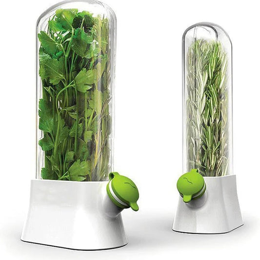 Herb Saver Container – Fridge Storage for Cilantro, Mint, Asparagus