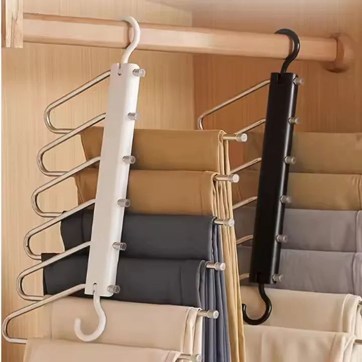 Space-Saving Pants Hanger – Multifunctional Stainless Steel Wardrobe Rack