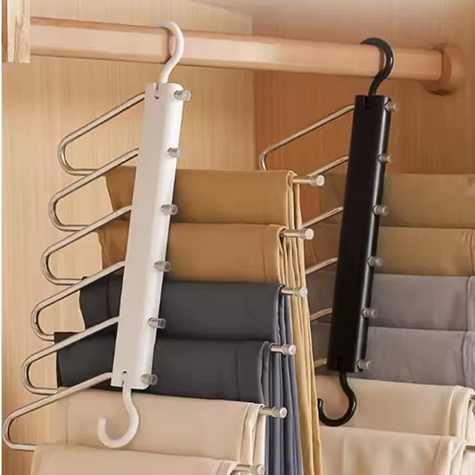 Space-Saving Pants Hanger – Multifunctional Stainless Steel Wardrobe Rack