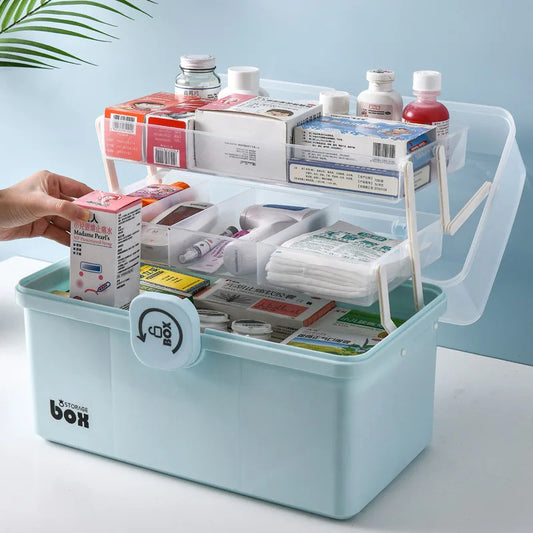 Portable Multi-Layer Medicine Storage Box First Aid Kit